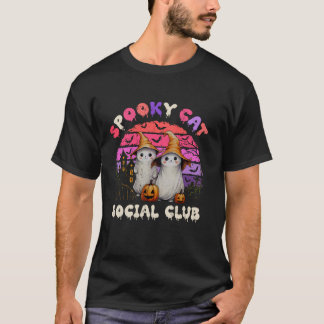 Spooky Cat Social Club Bohost Schwarze Katzen Hall T-Shirt