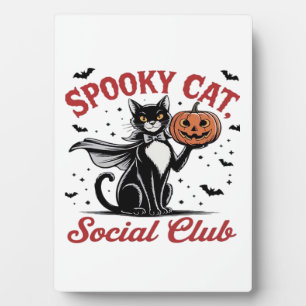 Spooky Cat Social Club PNG - Vintage Style Klassik Fotoplatte
