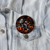 Spooky Cat und Pumpkins Button (Beispiel)