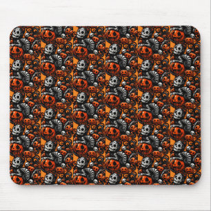 Spooky Cat und Pumpkins Mousepad