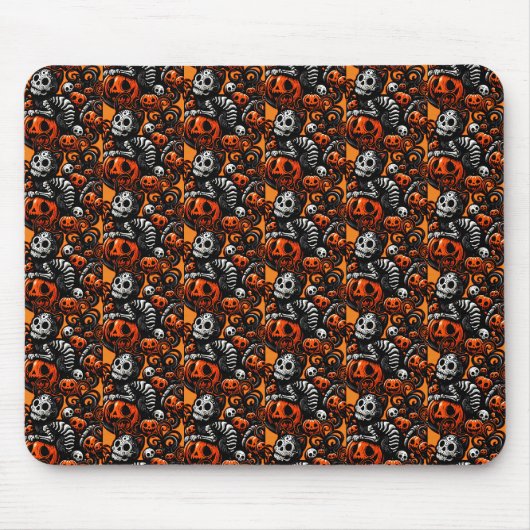 Spooky Cat und Pumpkins Mousepad (Vorne)