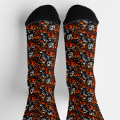 Spooky Cat und Pumpkins Socken (Oben)