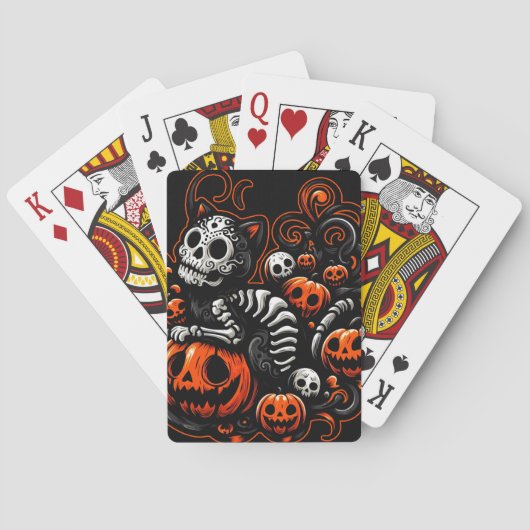 Spooky Cat und Pumpkins Spielkarten (Rückseite)