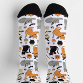 Spooky Cats Halloween Pattern Socken (Oben)