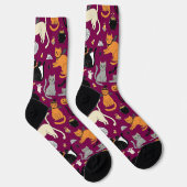 Spooky Cats Halloween Pattern Socken (Rechts)