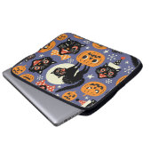 Spooky Cats Pumpkins Lila Muster Laptopschutzhülle (Vorne Knopf)