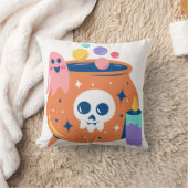 Spooky Cauldron Ghost Candle Halloween Art Design Kissen (Decke)