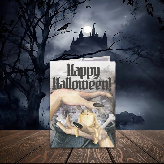 Spooky Cauldron Hexenkarte Dankeskarte