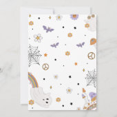 Spooky Celebration Groovy Rainbow Birthday Party Einladung (Rückseite)