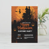 Spooky Charm Halloween-Party Einladung (Stehend Vorderseite)