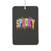 Spooky Checkered Halloween Autolufterfrischer (Vorderseite)