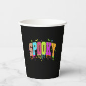 Spooky Checkered Halloween Pappbecher (Vorderseite)