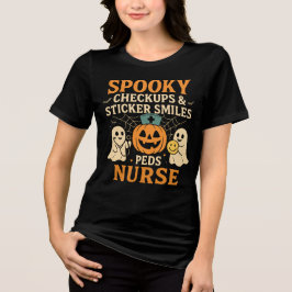 Spooky Checkups & Sticker Lächeln Halloween Tri-Blend Shirt