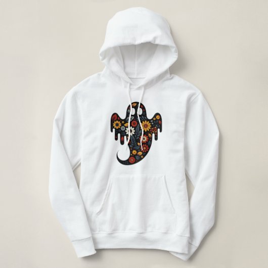 Spooky Chic Floral Ghost Hoodie (Design vorne)
