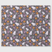 Spooky Chic Ghosts Coquette Pink Bows Halloween Geschenkpapier (Flach)