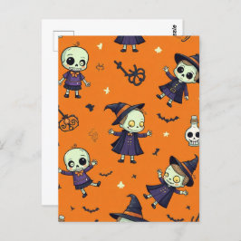 Spooky Chic Halloween Kissen - beängstigend festli Postkarte