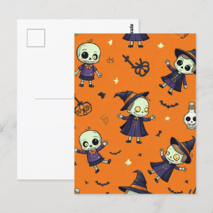Spooky Chic Halloween Kissen - beängstigend festli Postkarte