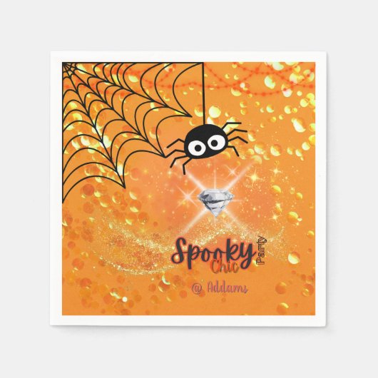 Spooky Chic Halloween-Party Paper Napkin Serviette (Vorderseite)