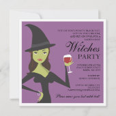 Spooky Chic Hexe Party Halloween Einladung (Vorderseite)
