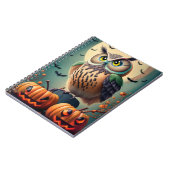Spooky Chic Owl und Pumpkin Halloween-Notebook Notizblock (Linke Seite)