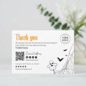 Spooky & Chic Spiderweb Halloween Vielen Dank Dankeskarte (Stehend Vorderseite)