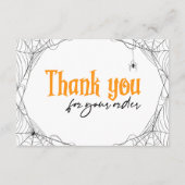 Spooky & Chic Spiderweb Halloween Vielen Dank Dankeskarte (Rückseite)