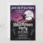 Spooky Chic Wicked HexenHalloween Kostüm Party Einladung (Vorderseite)