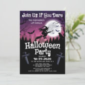 Spooky Chic Wicked HexenHalloween Kostüm Party Einladung (Stehend Vorderseite)