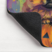 Spooky Chow Chow Hund Halloween Hexe und Pumpkin Mousepad (Ecke)