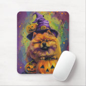 Spooky Chow Chow Hund Halloween Hexe und Pumpkin Mousepad (Mit Mouse)