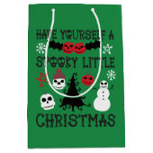 Spooky Christmas Creepy Goth Themed Holiday Mittlere Geschenktüte (Vorderseite)