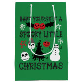 Spooky Christmas Creepy Goth Themed Holiday Mittlere Geschenktüte (Rückseite)