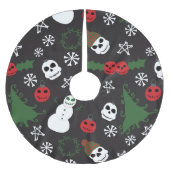 Spooky Christmas Creepy Goth Themed Holiday Polyester Weihnachtsbaumdecke (Vorderseite)