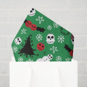 Spooky Christmas Creepy Goth Themed Holiday Seidenpapier