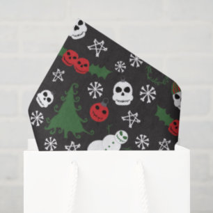Spooky Christmas Creepy Goth Themed Holiday Seidenpapier