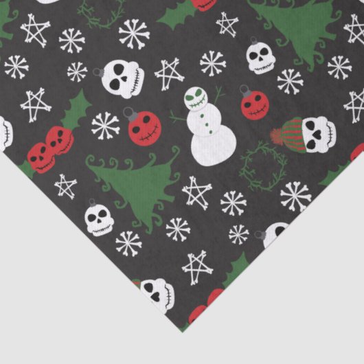 Spooky Christmas Creepy Goth Themed Holiday Seidenpapier (Detail)