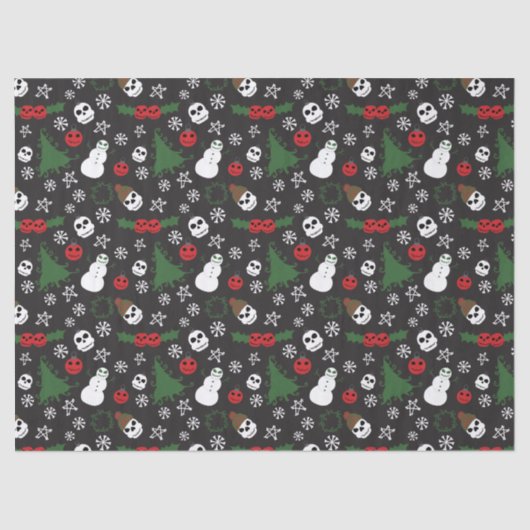 Spooky Christmas Creepy Goth Themed Holiday Seidenpapier (Vorderseite)