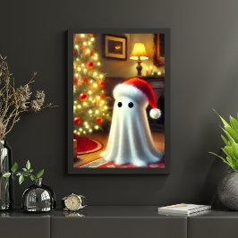 Spooky Christmas Ghost Poster