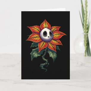 Spooky Christmas Poinsettia Karte