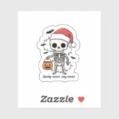 Spooky Christmas Skeleton Sticker – Funny Holiday  (Blatt)