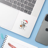 Spooky Christmas Skeleton Sticker – Funny Holiday  (Laptop mit iPhone)