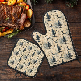 Spooky Christmas Tree Ofenhandschuh & Topflappen-Set