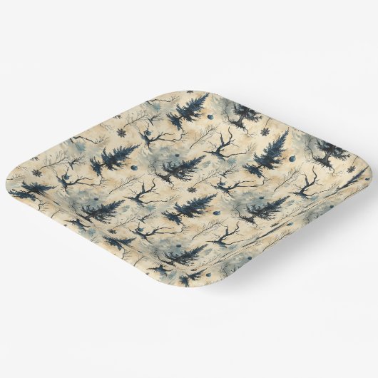 Spooky Christmas Tree Pappteller (Gewinkelt)