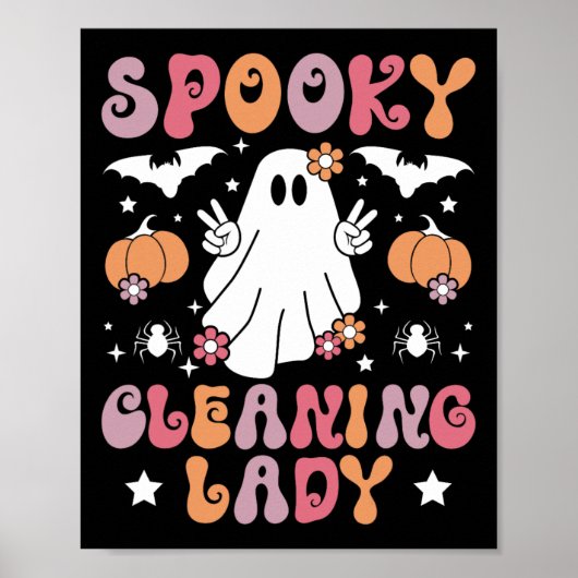 Spooky Cleaning Lady Halloween Housekeeping Cleane Poster (Vorne)