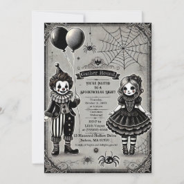 Spooky Clown & Doll Halloween Einladung
