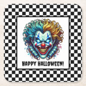Spooky Clown Face Halloween Paper Untersetzer (Vorderseite)