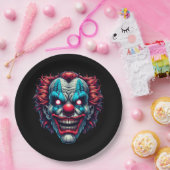 Spooky Clown Face Halloween-Party Pappteller (Party)
