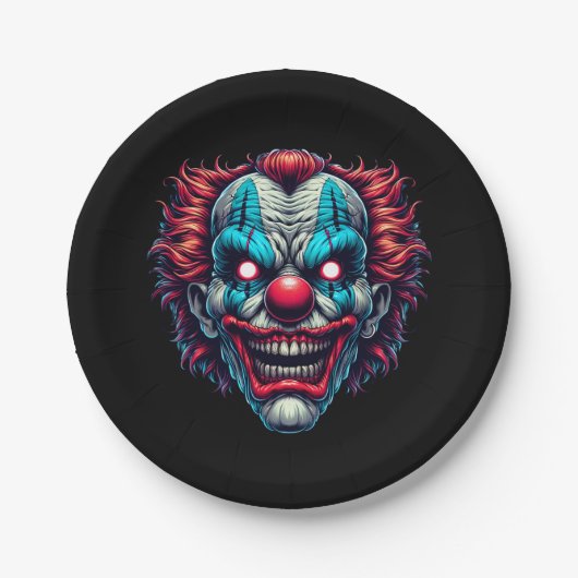 Spooky Clown Face Halloween-Party Pappteller (Vorderseite)