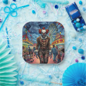 Spooky Clown im Stil des Karneval-Comic Pappteller (Party)