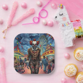 Spooky Clown im Stil des Karneval-Comic Pappteller (Party)